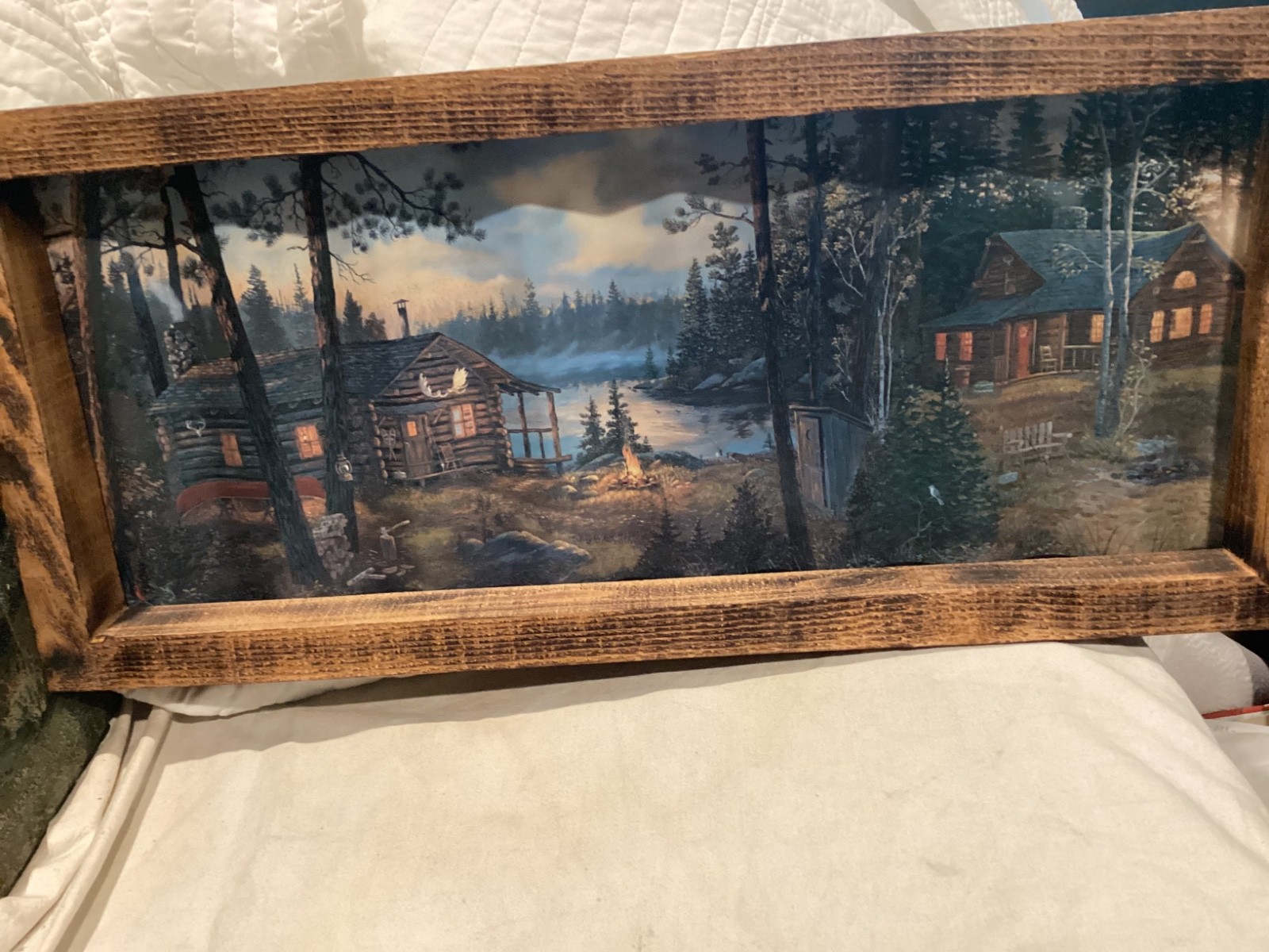 Unusual Handmade? Cabin in the Woods picture on Rippled Aluminum