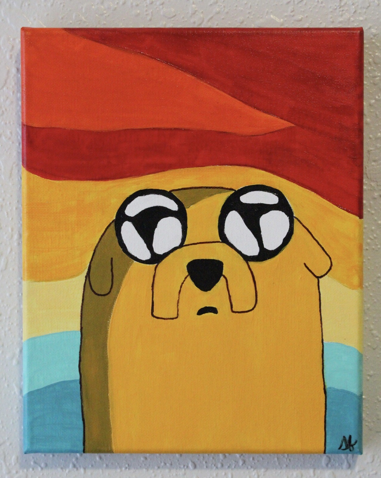 Jake the Dog – Adventure Time Hand painted Acrylic on Canvas – 8×10