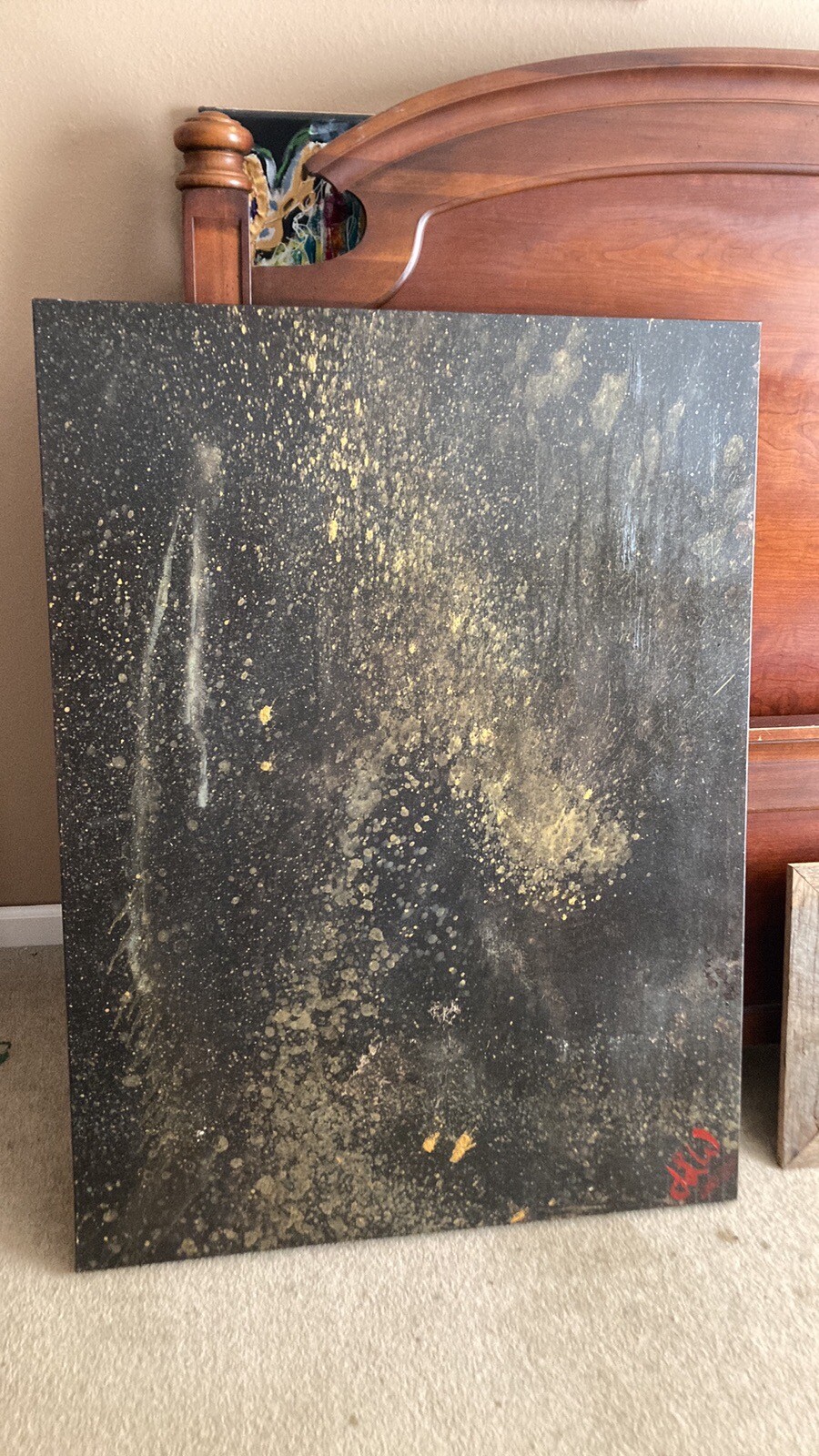 «Hit The Lights” Abstract Splatter Glow Art Large Painting Original JLW Artist