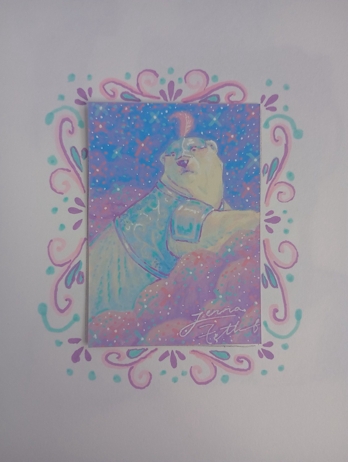 ACEO original painting 2.5 x 3.5 medieval animal fantasy by SilentPetal Studio