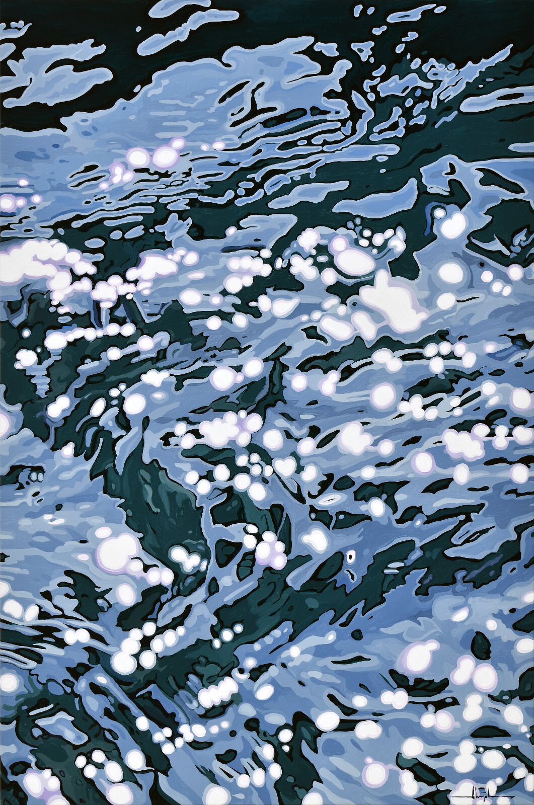 Alex Nizovsky – REFLECTION XI – Abstract Landscape Water Painting 24″x36″