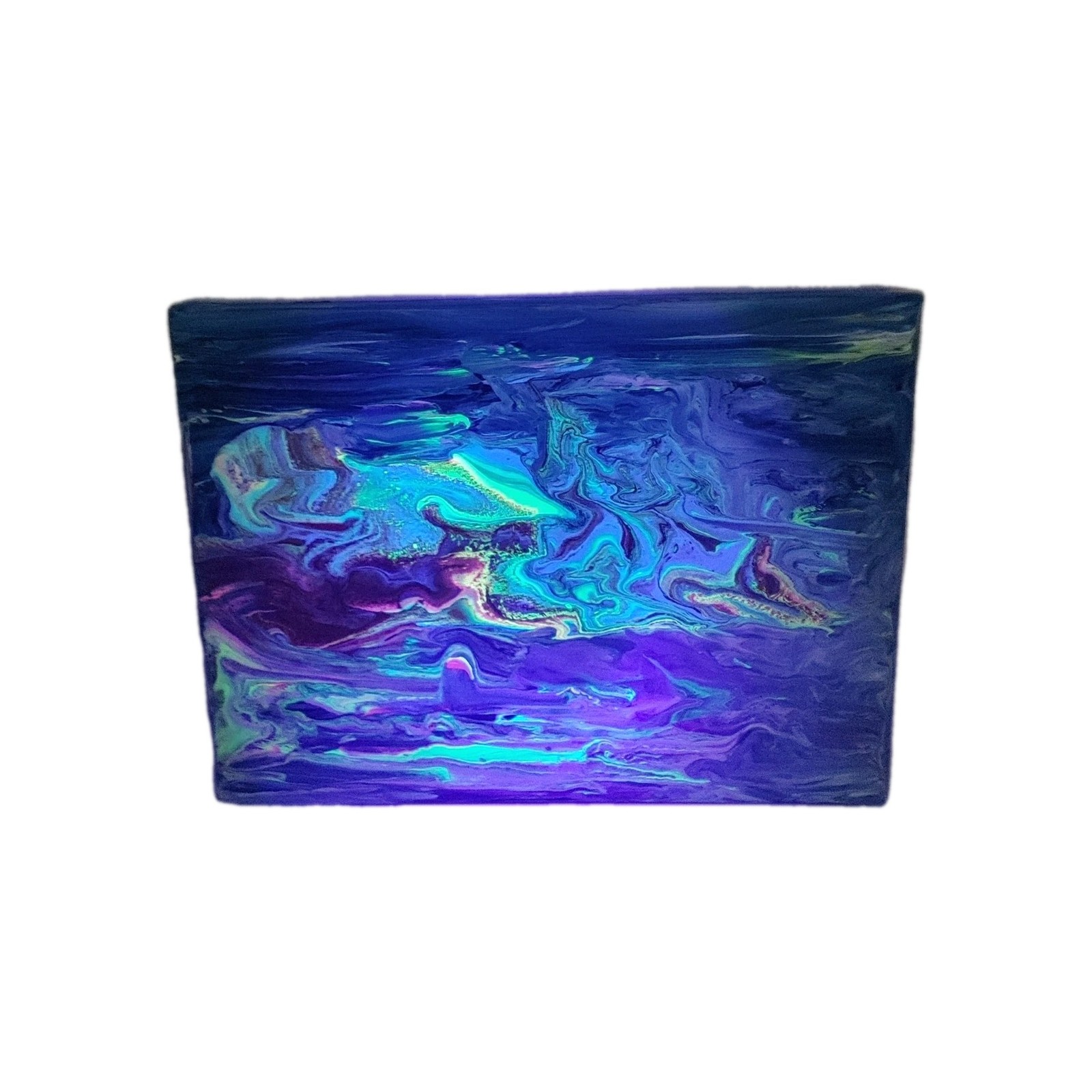 Original Acrylic Blacklight Painting – Abstract Medium Size 16″ X 12″