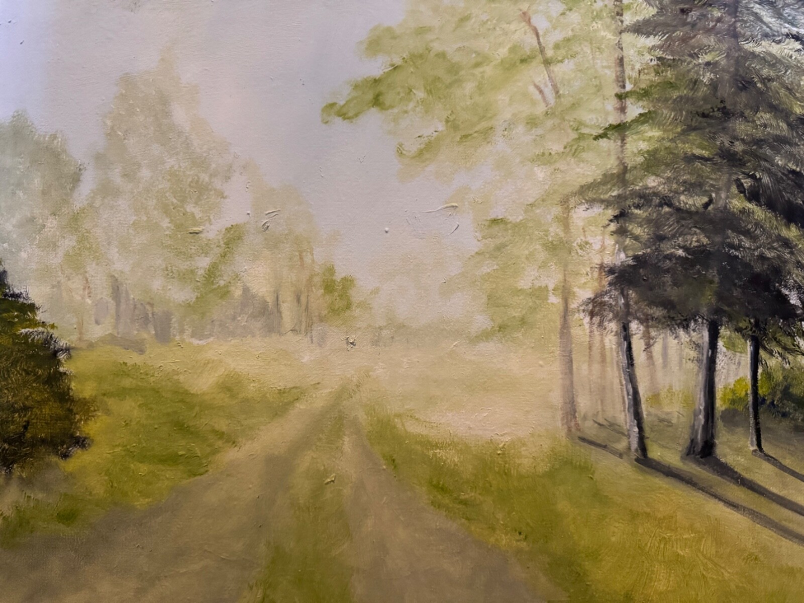 Misty morning on 16 x 20″ canvas by R.W.Weiss