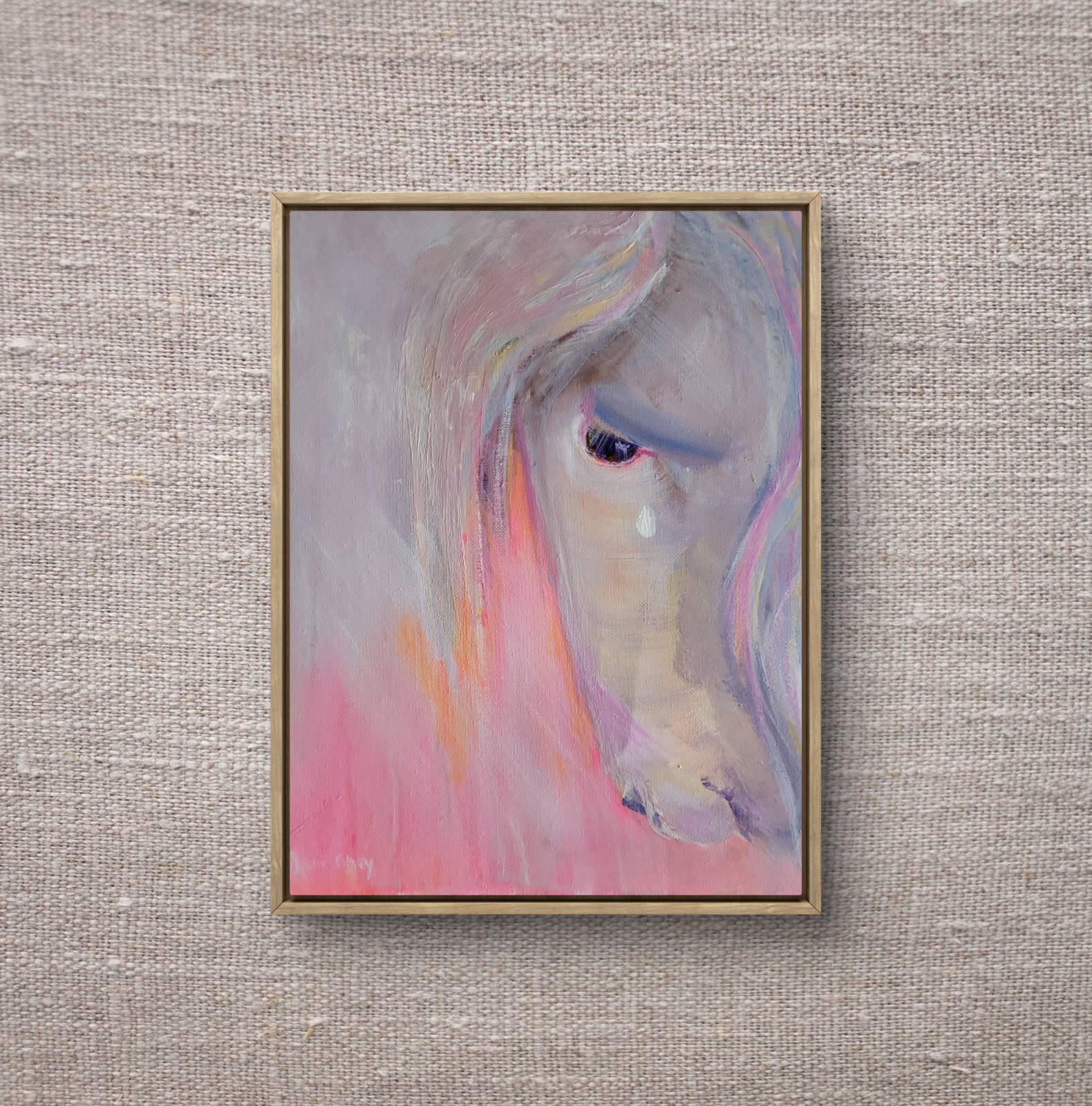 Original painting 11 X14 Contemporary Modern Horse Acrylic Canvas Signed