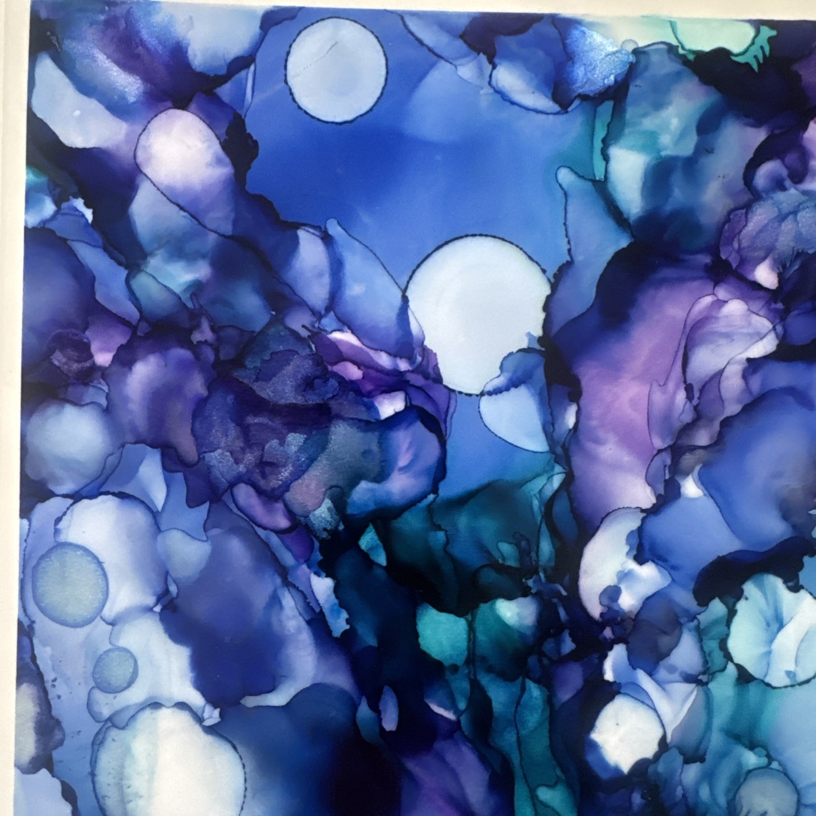 Beautiful , Unique , Original Hand Made -Alcohol Ink Painting on Plastic Resin