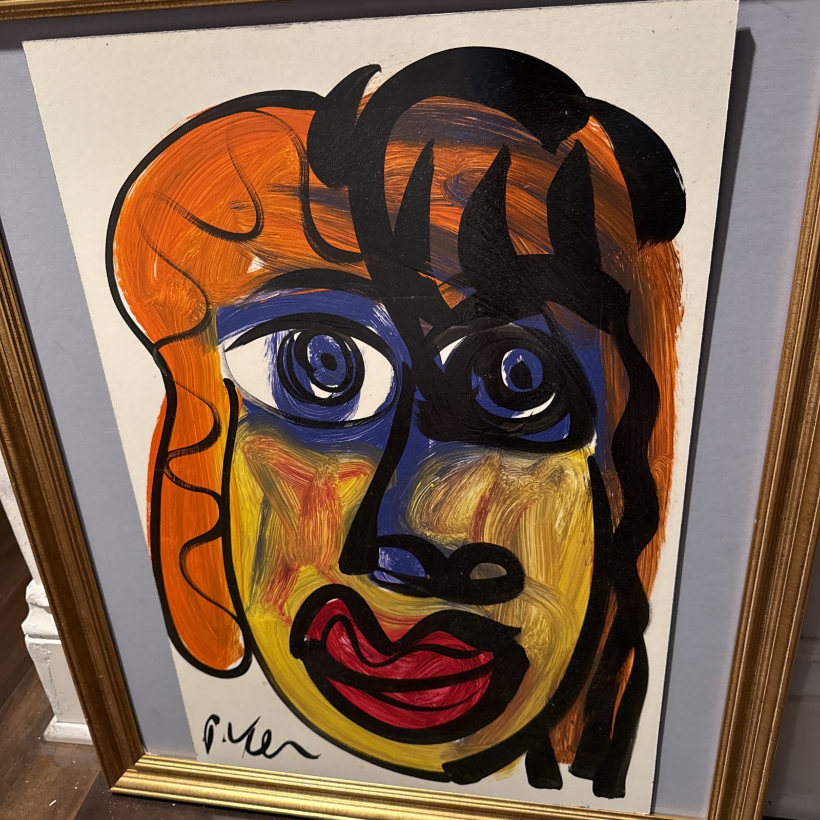 Peter Keil Abstract Portrait Painting COA Modern Art 24” X 16”