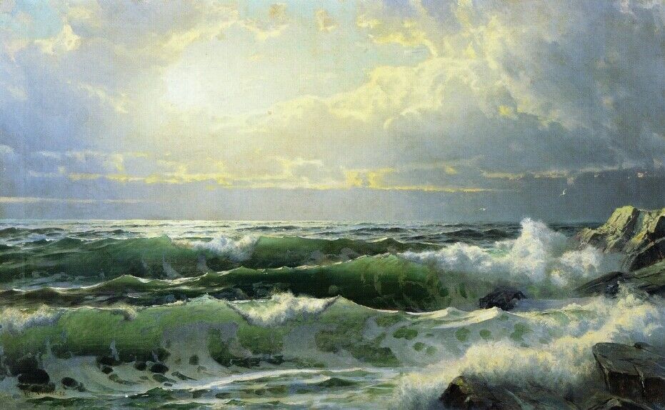 Oil Painting repro William Trost Richards – Breaking Waves