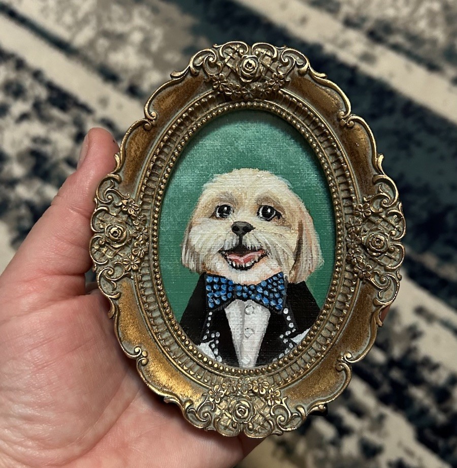 Custom Original Pet Portrait Cat Dog in 3”x 4″ Memorial Painting Process Videos