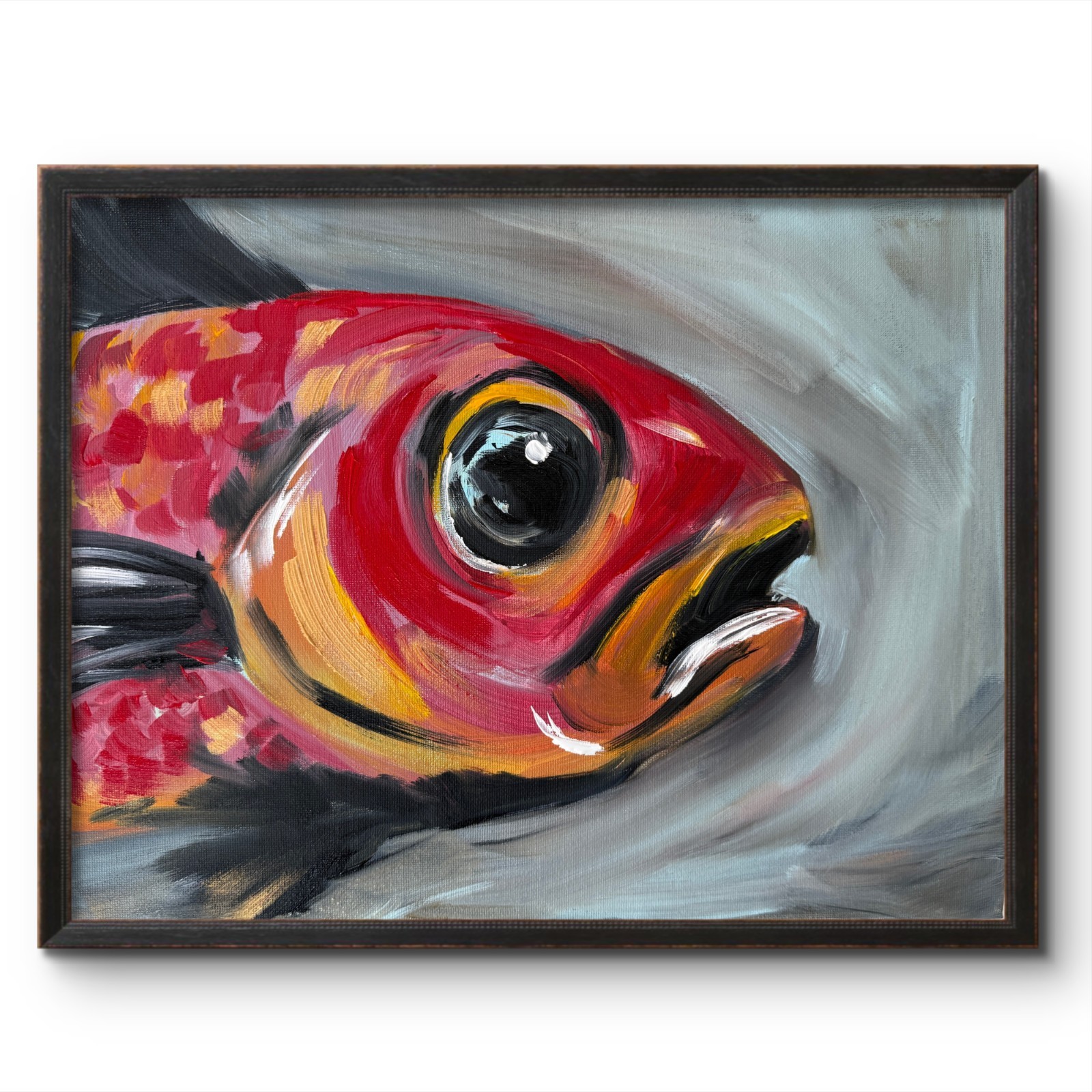 Ocean Fish 14×11 ORIGINAL OCEAN ANIMAL ART CONTEMPORARY EXPRESSIONISM ART