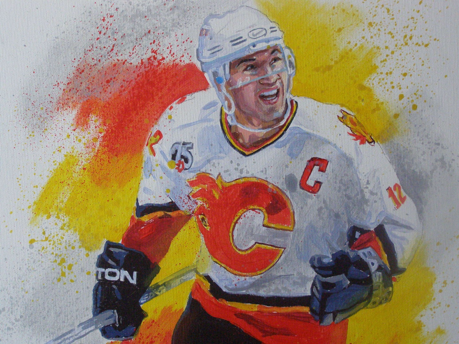 Jarome Iginla NHL Hockey Calgary Flames Original Acrylic Oil Painting Art