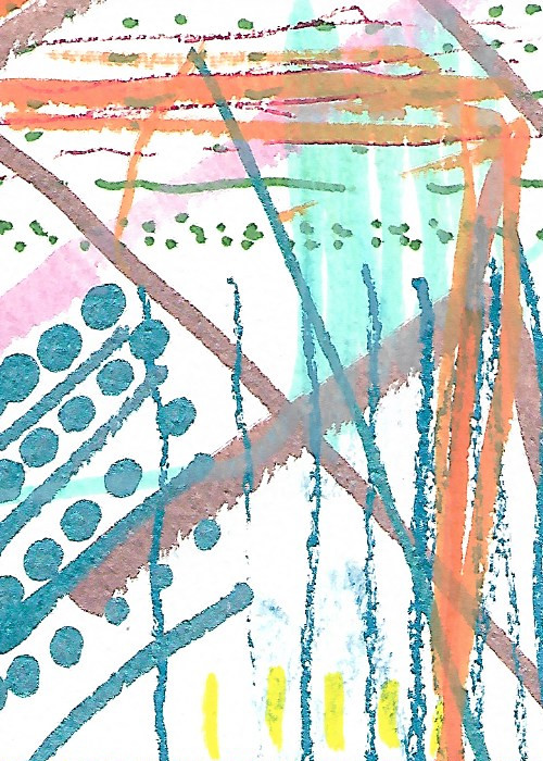 ACEO ATC CARD «Crawfish Marks» REASOR Original Abstract Painting 2.5×3.5