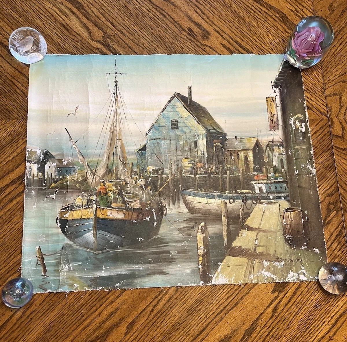 Vintage Original Don Greenlee Oil On Canvas Scottish Artist Painting Unframed