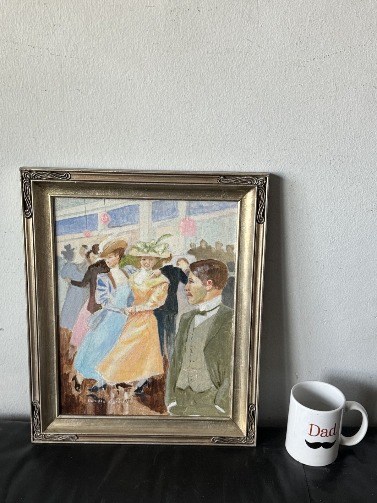 BERNARD GARBUTT ANTIQUE FIGURATIVE DANCE IMPRESSIONIST OIL PAINTING OLD DANCING
