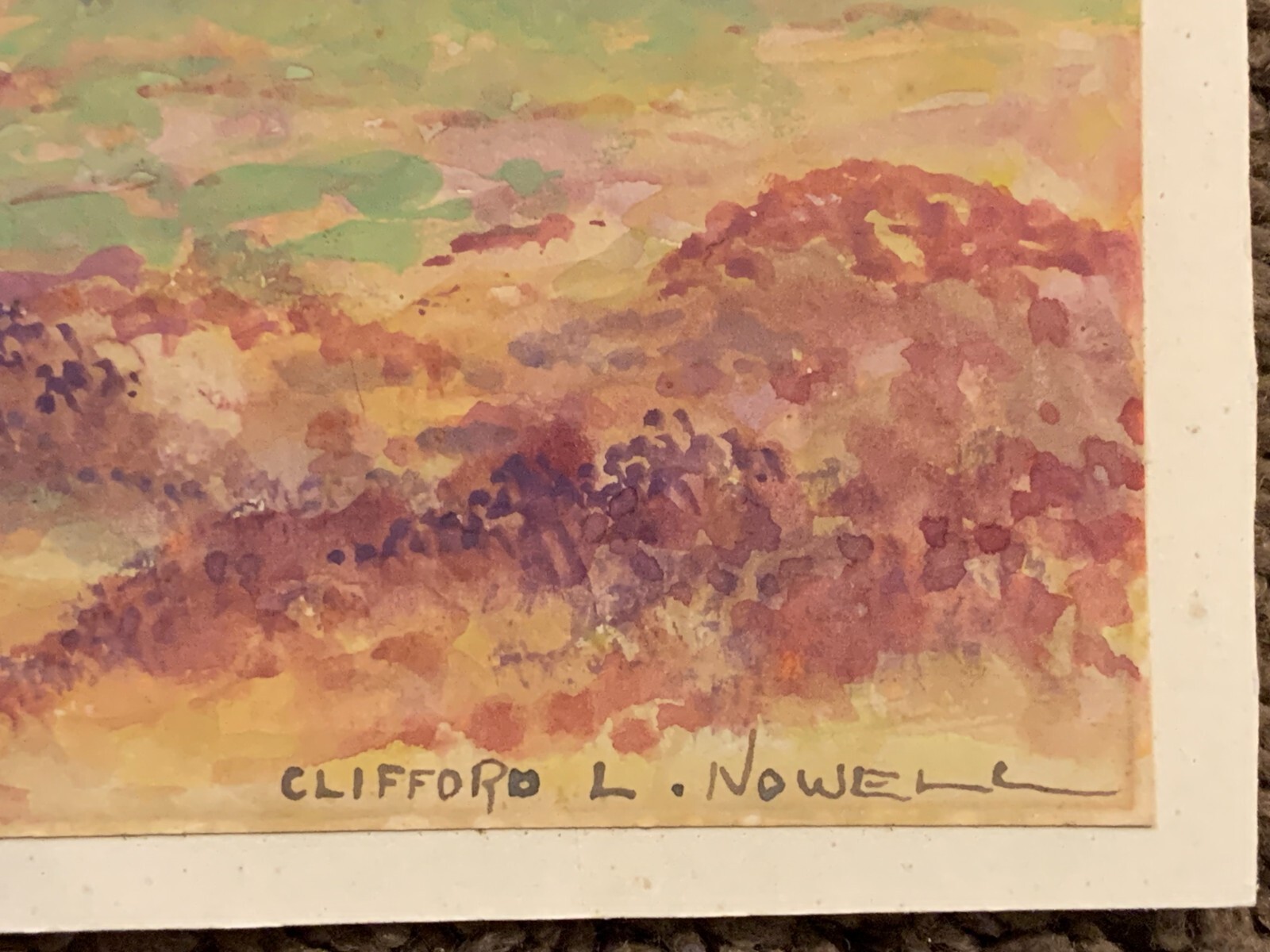 Original Signed Painting 1920s Landscape Signed Clifford L Nowell United Kingdom