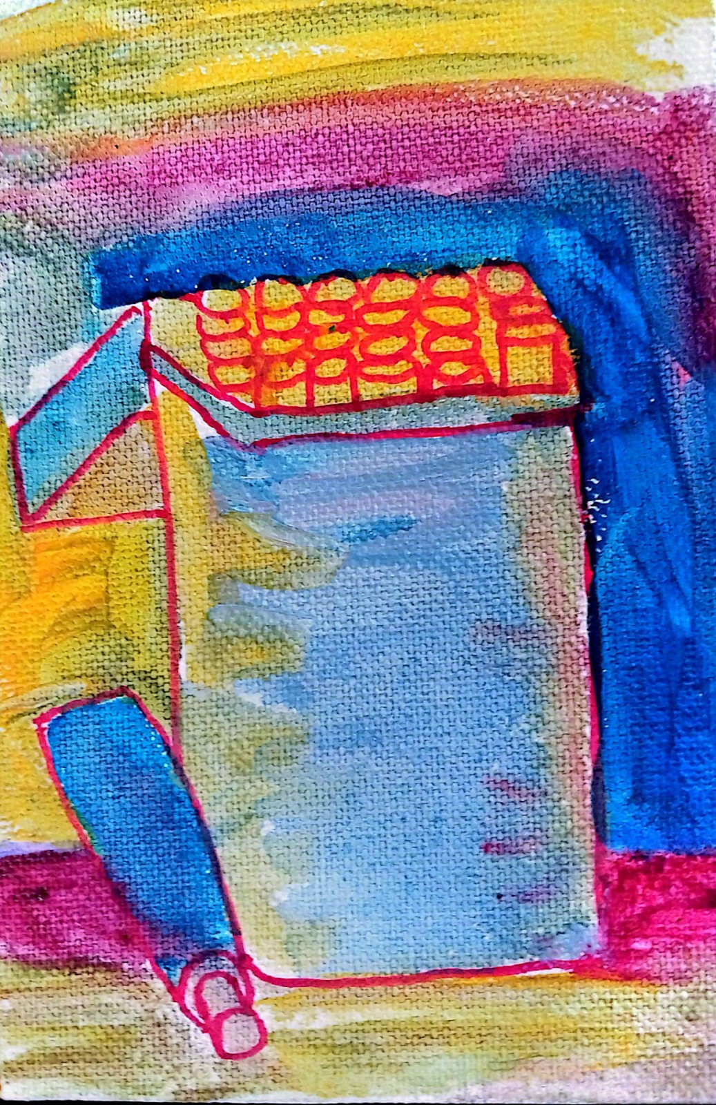 Paint Markers Contemporary Original Signed Wall Art Acrylic 4×6 inch BACH