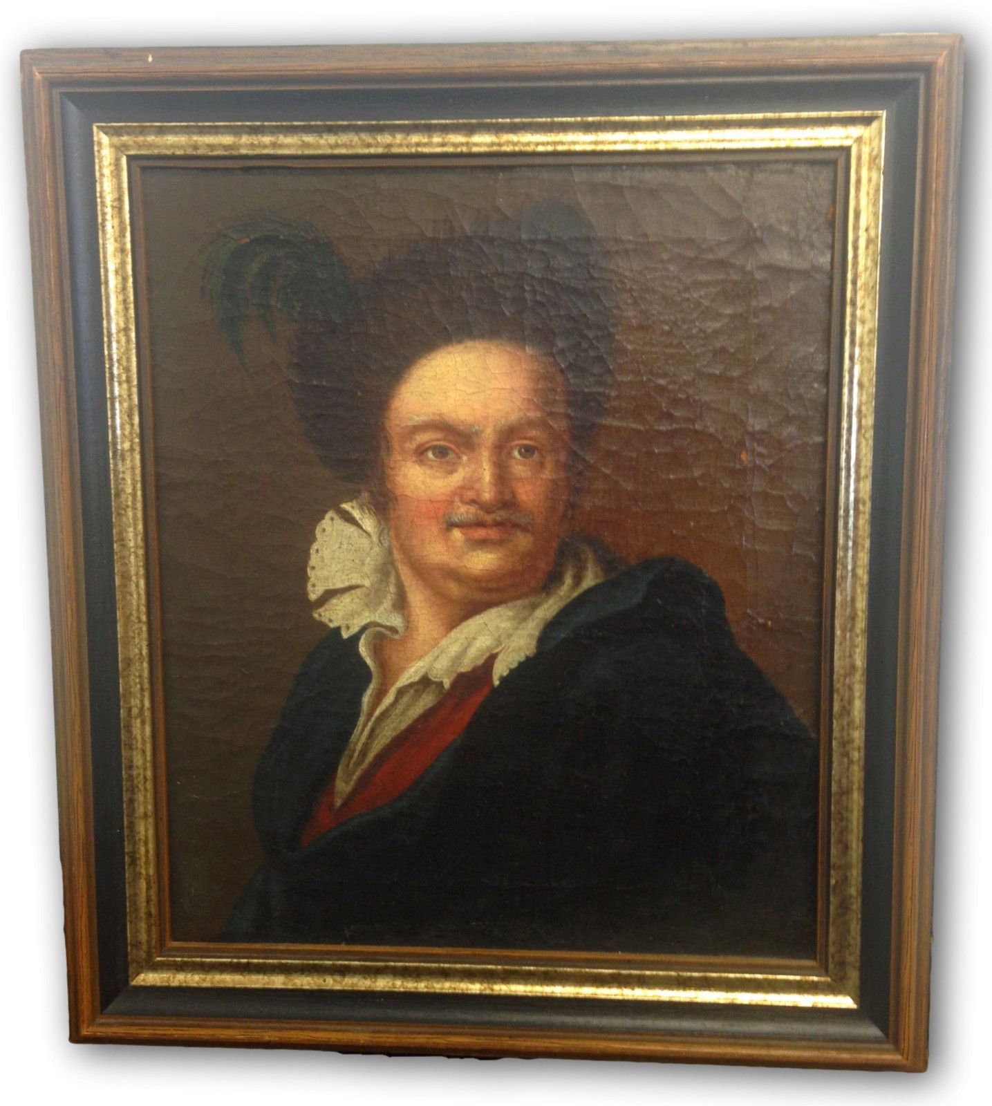 Antique 17th Century Oil on Canvas Painting Portrait Gentleman Man Circa 1700s