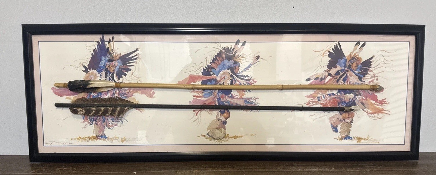 “Dancing Native American Indian” by Betty Jean Billups Arrows Arrowheads 37×13