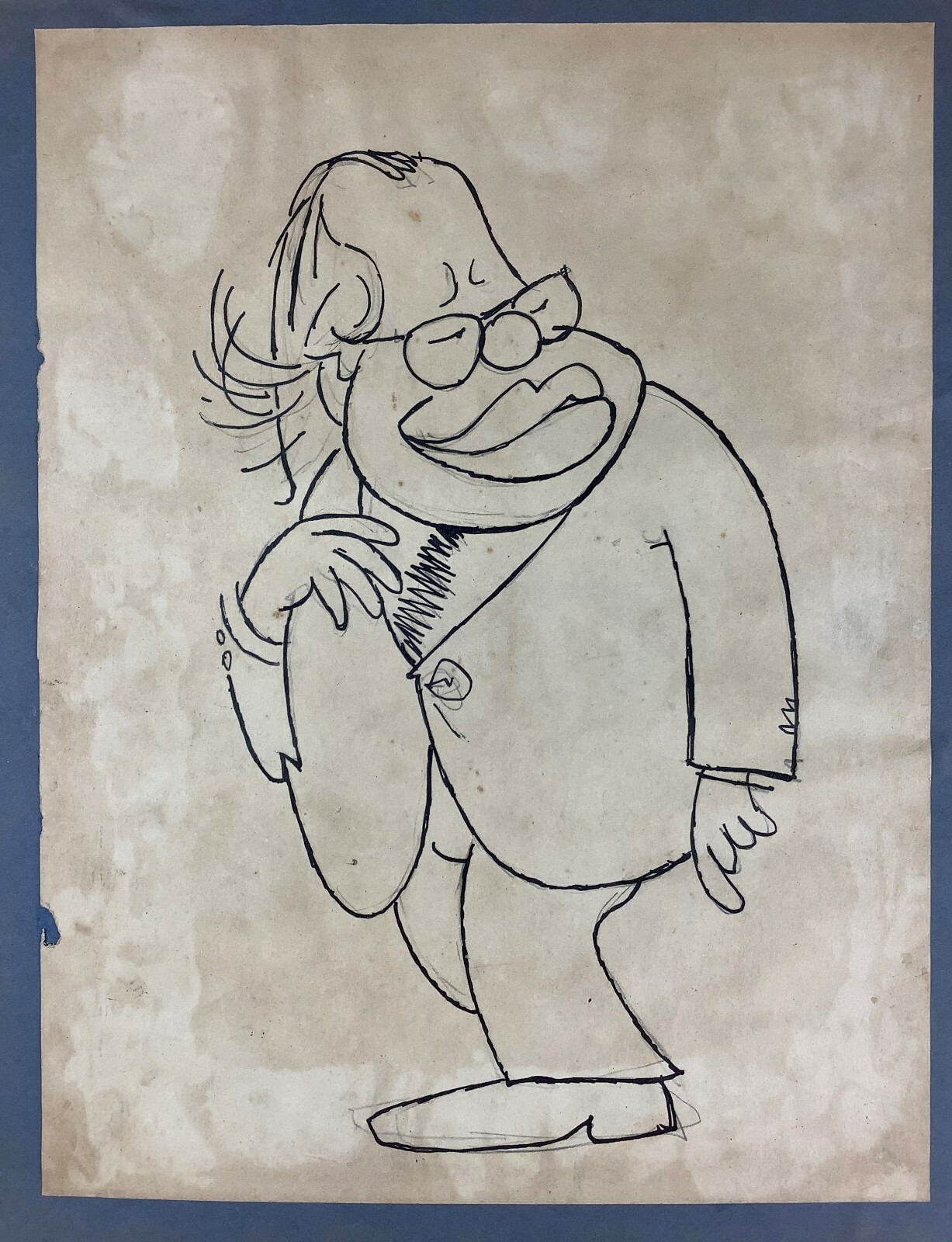 Juan David. Caricature. Guillen, ca 1972. Ink on cardboard