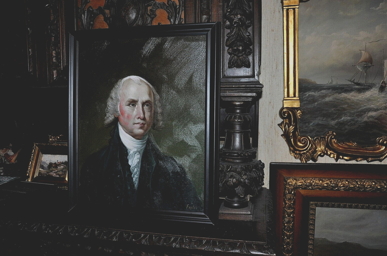 Museum Quality President James Madison Oil Painting