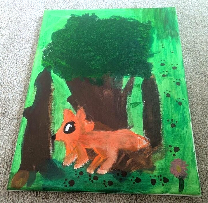 Acrylic Paintings on Canvas Hand Painted by a 9 yr. old 8 in x 10 in