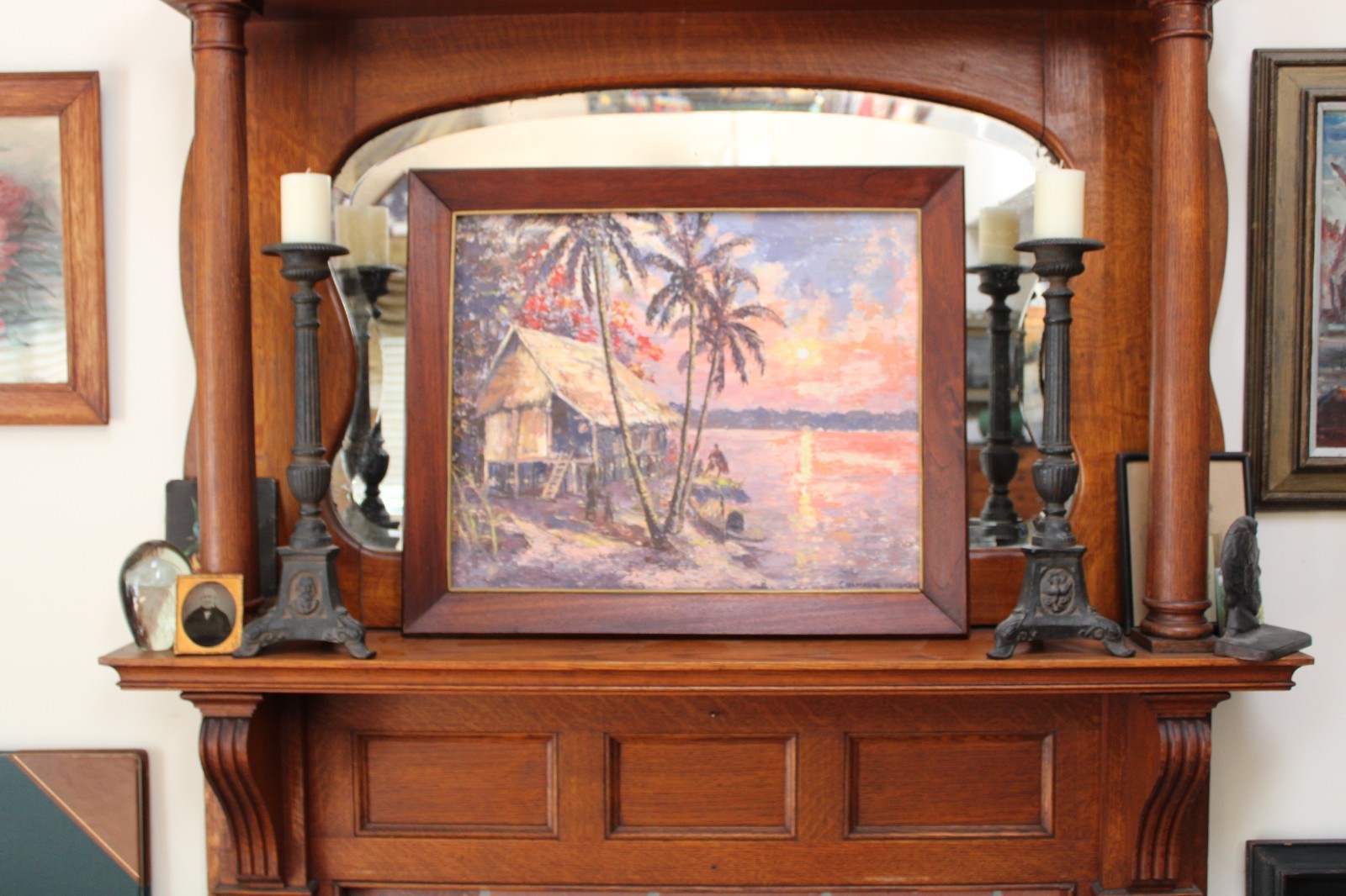 Chamnane Prisayne Oil on Canvas, Mekong River, c. 1971 Mid century, Vietnam