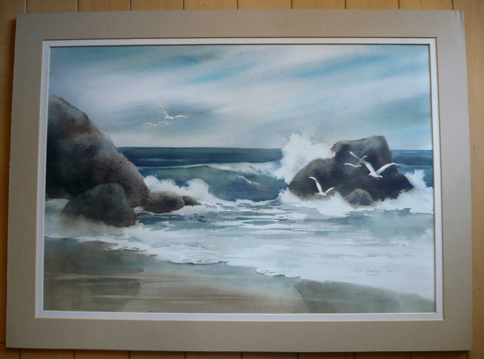 SHEILA HANSBERGER, LISTED NWS, VINTAGE CALIFORNIA COASTAL SEASCAPE OCEAN COAST