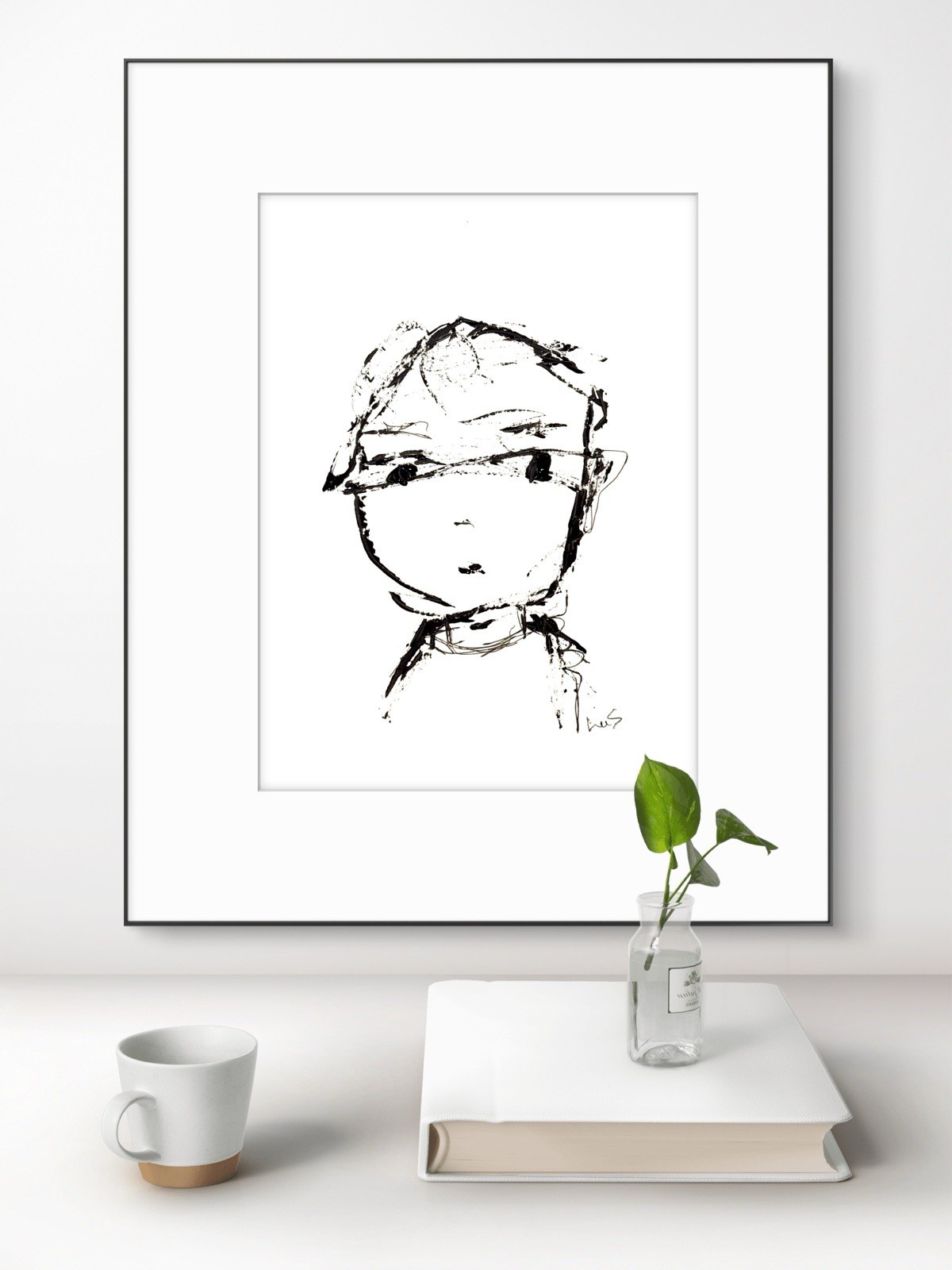 SAMATOWIC Original Abstract Cute Child 9×12 Handmade Unique Signed Fine Art 19
