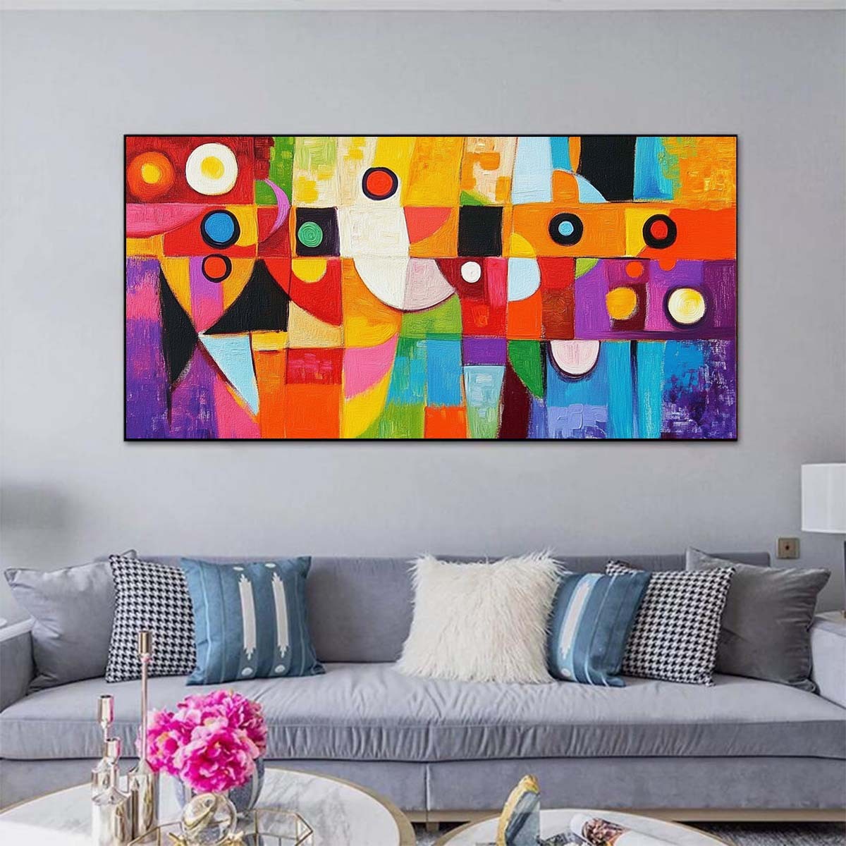 Abstract Texture Hand Painted Oil Painting on Canvas Modern Home Decor Purple