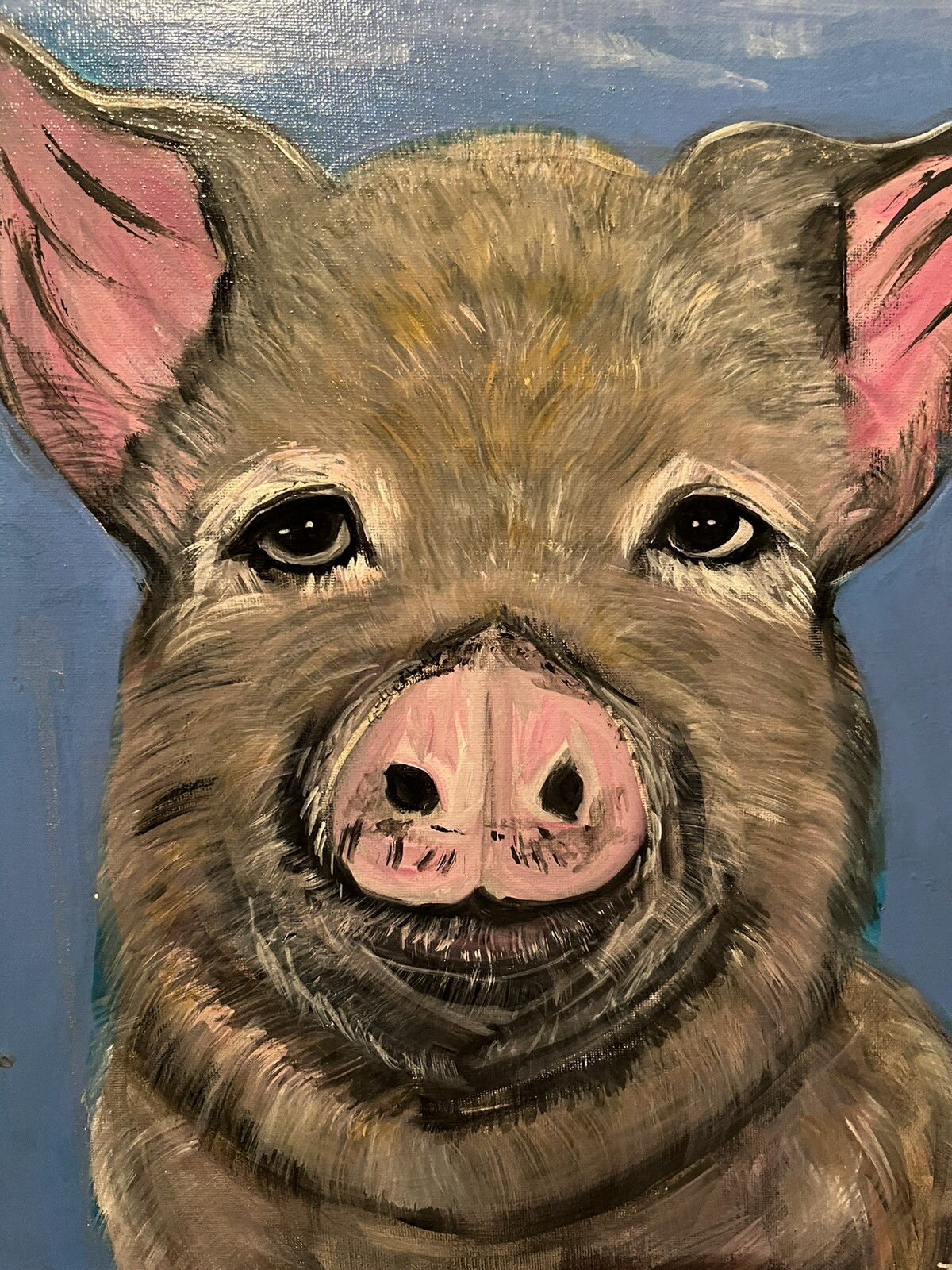 Pig 14×18 painting on canvas hand painted Original. Pigs Animals Farm Livestock