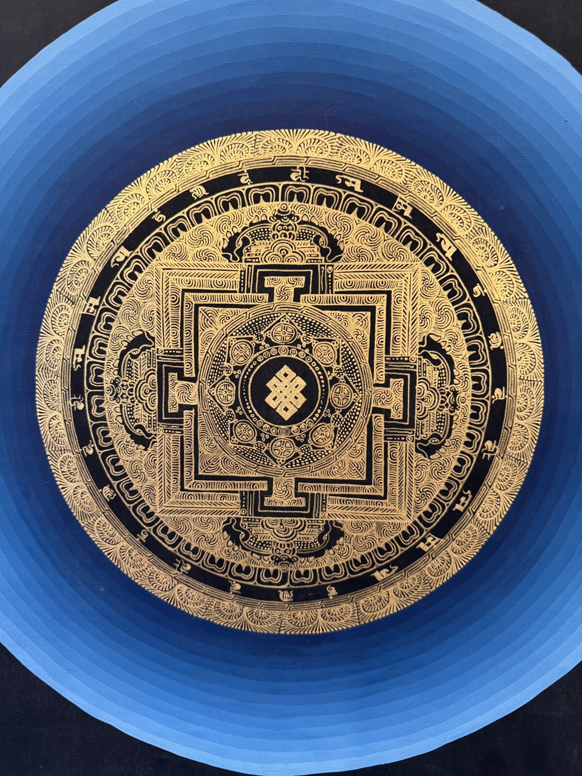 Om Mani Padme Hum Mantra Mandala Prayer/Meditation Tibetan Thangka Painting