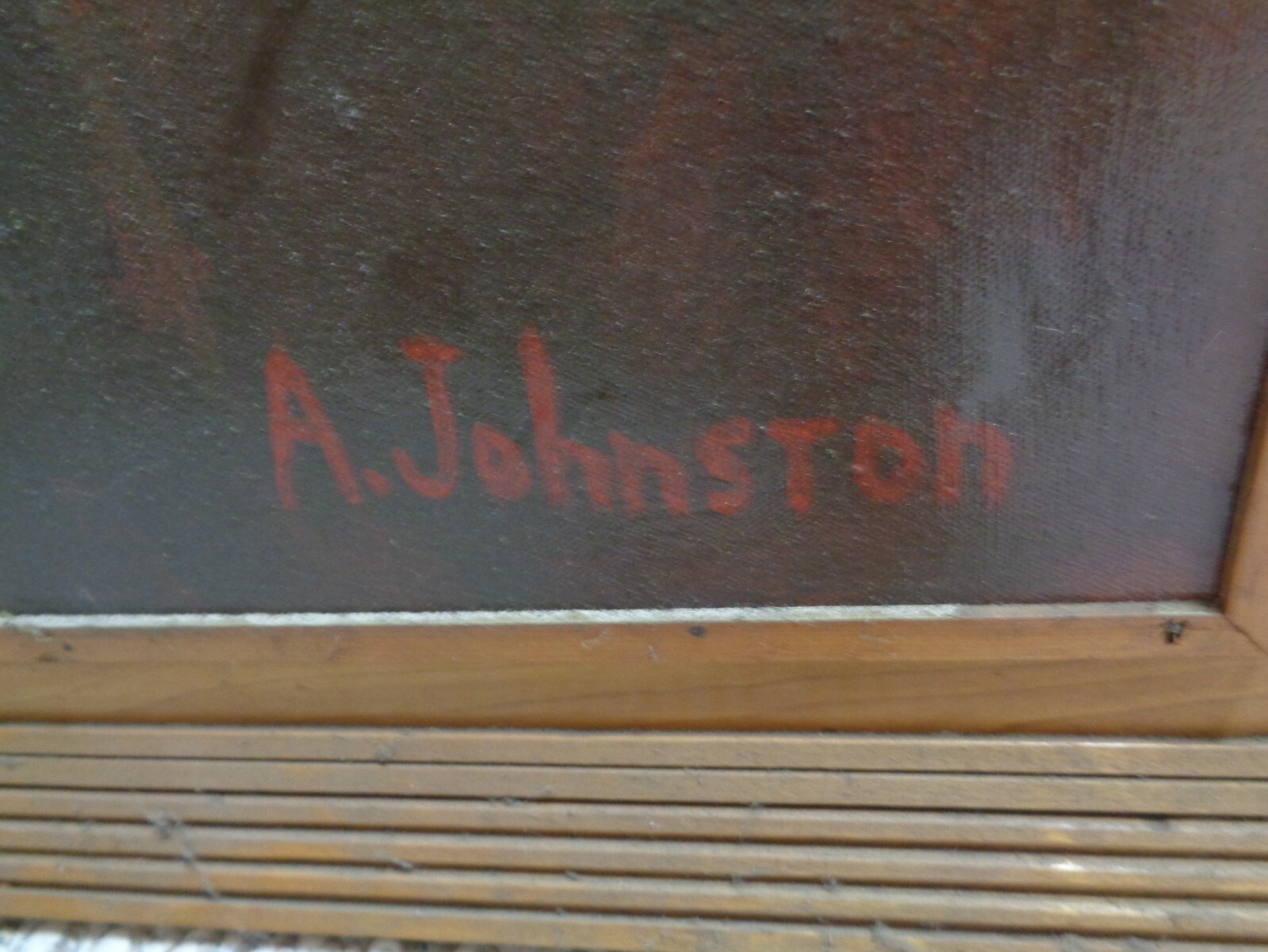 A. Johnston Large Signed Painting on Canvas 42×48, local pickup or buyer arrange