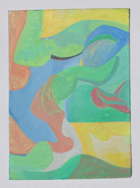 Original Acrylic Abstract Cubist Modern Painting by Noreen Larinde 13″ x 9″