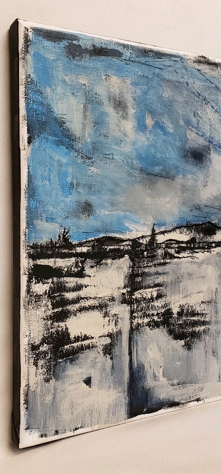 No656 Original Abstract Minimal Impressionistic Landscape Painting By K.A.Davis