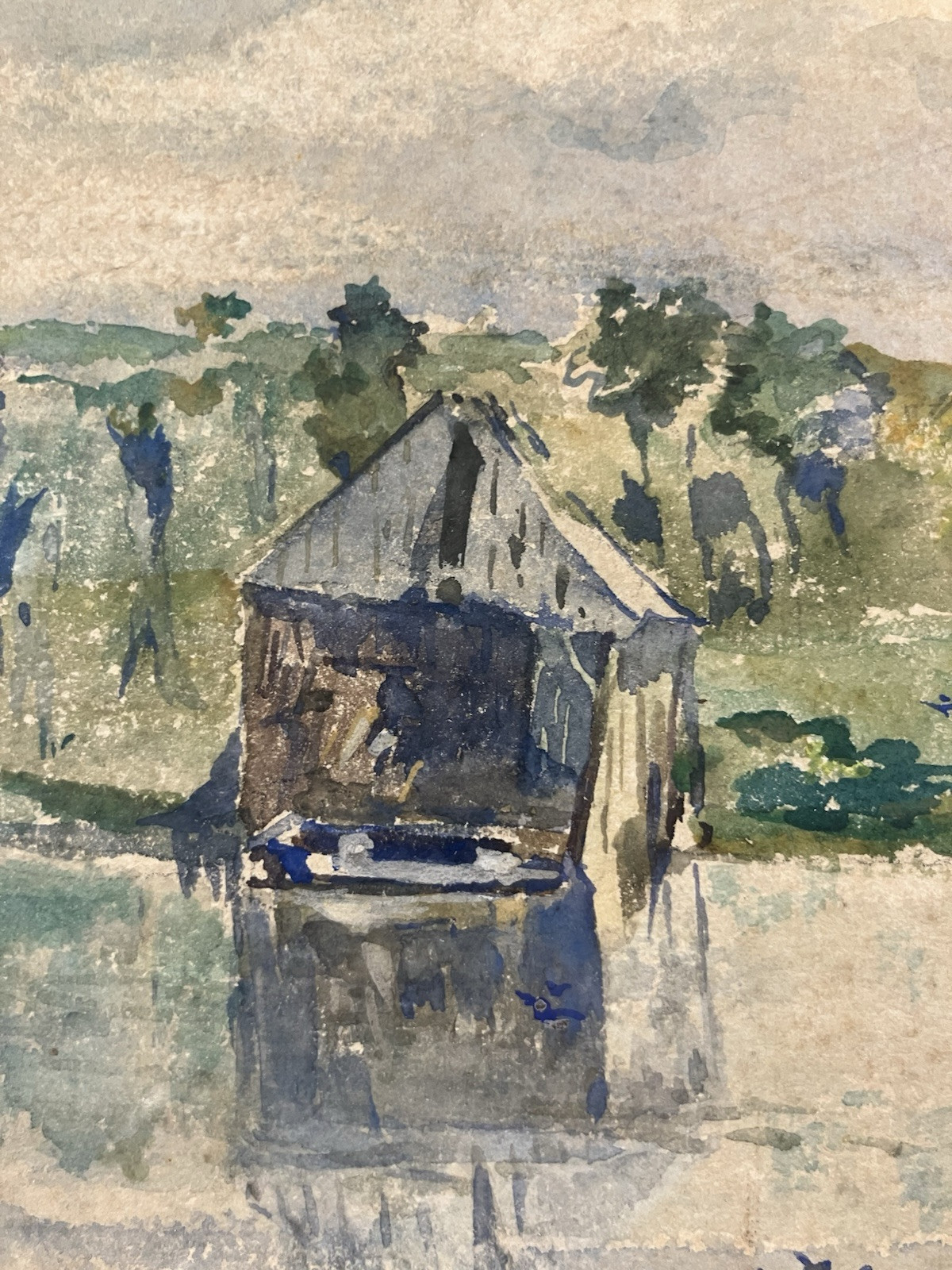 Watercolour Representative Un Landscape Impressionist School French Xixth Signed