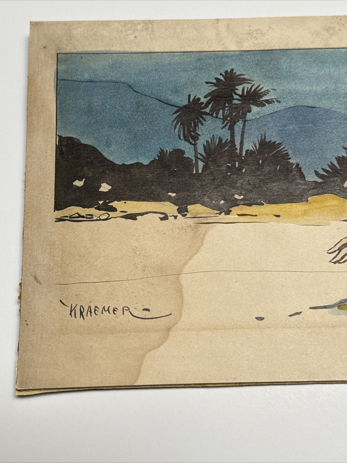 ANTIQUE ART DECO PAINTING ILLUSTRATION JOSEPH KRAEMER LISTED FAMOUS MEN & GUNS