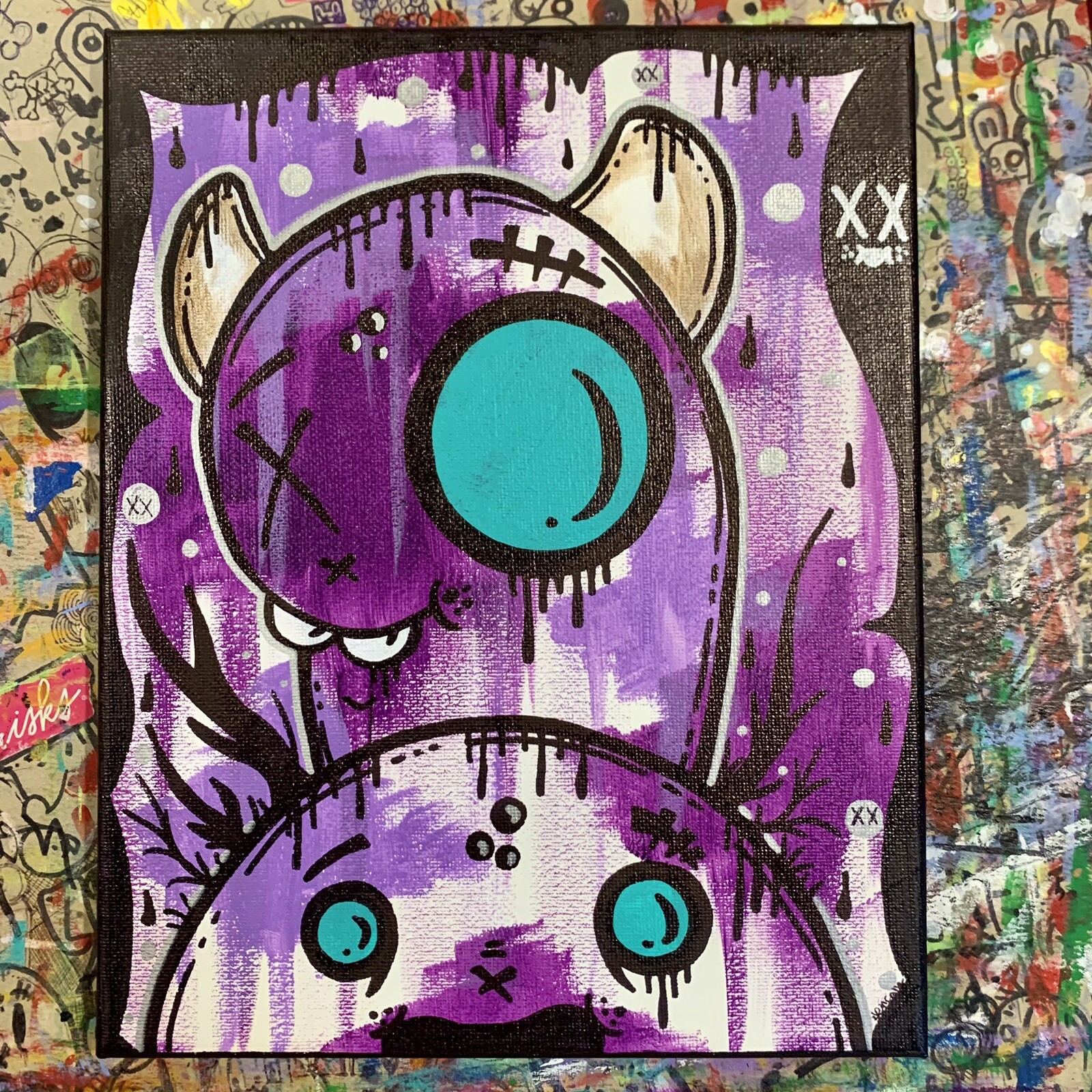 Ghostgrl Graffiti Art ORIGINAL Street Modern NYC Pop 10×8 PAINTING USA Canvas