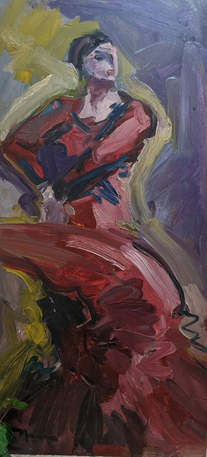 30×14 FLAMINGO FLAMENCO DANCER JOSE TRUJILLO Oil Painting