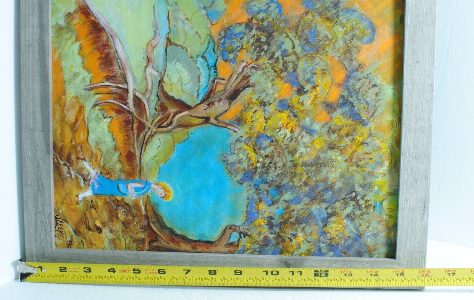 CONTEMPLATING Original Acrylic on Canvas Women Walking in Meadow Signed 11 by 14