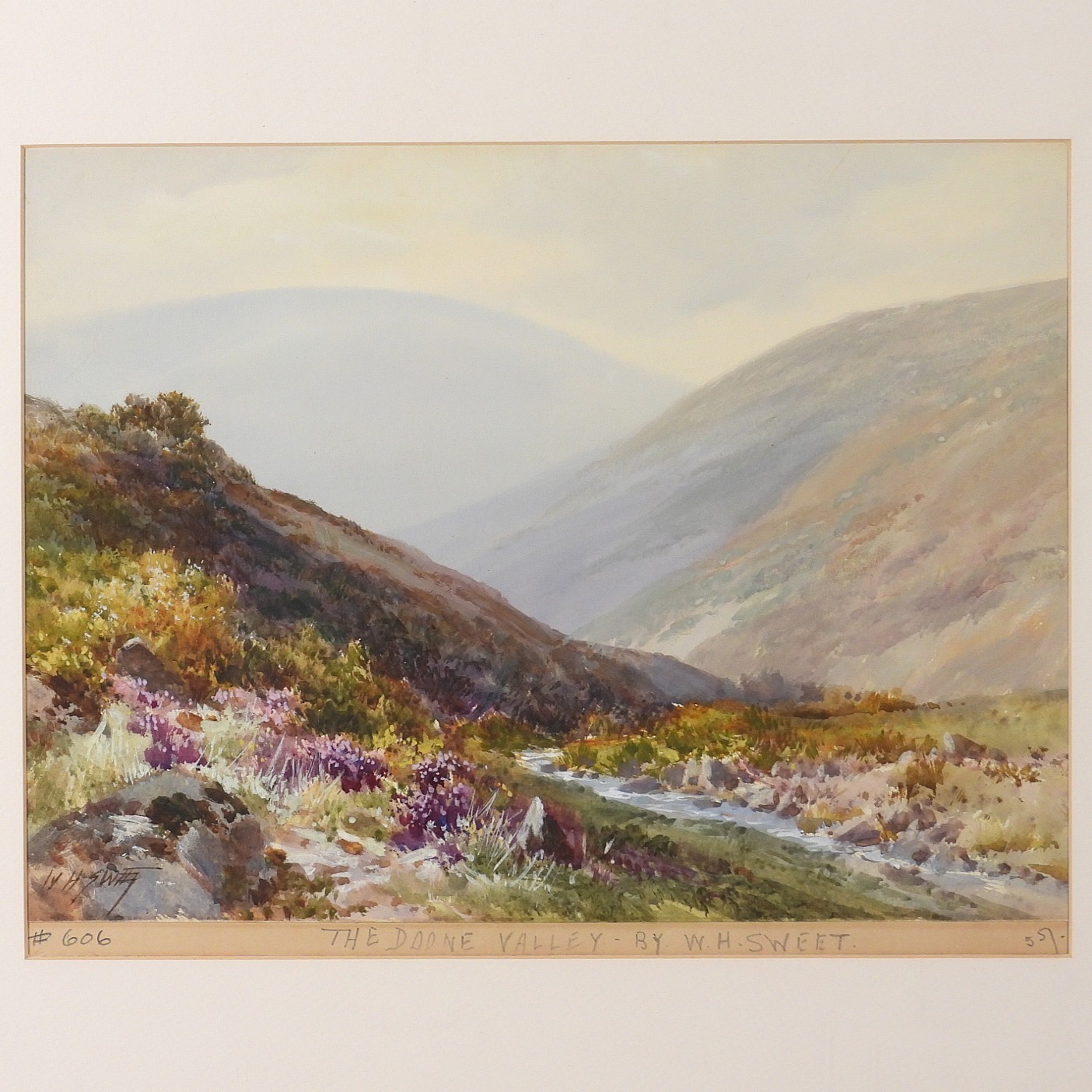 Walter Henry Sweet United Kingdom Purple Flower Doone Valley Landscape Painting