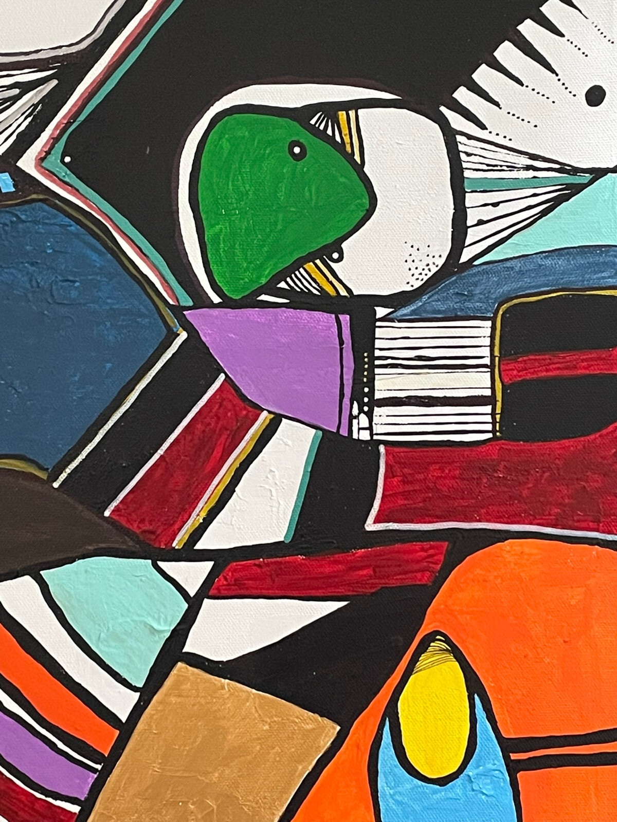 Original 18×24″ abstract bold colorful CANVAS modern painting by Lynne Kohler