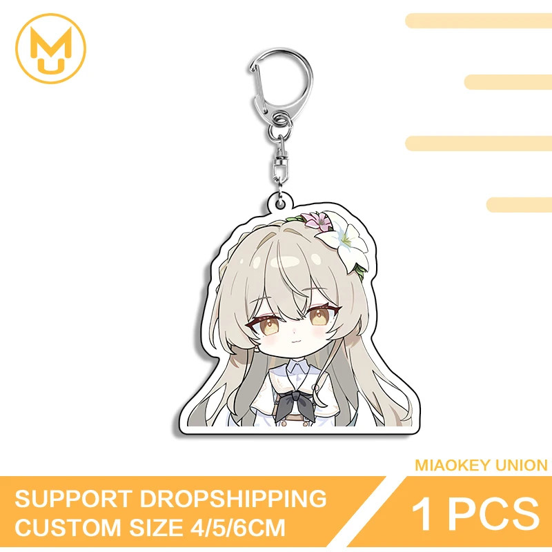 Anime Girl Stainless Steel Chain Enchanting Elegant Keyring Wear Versatile