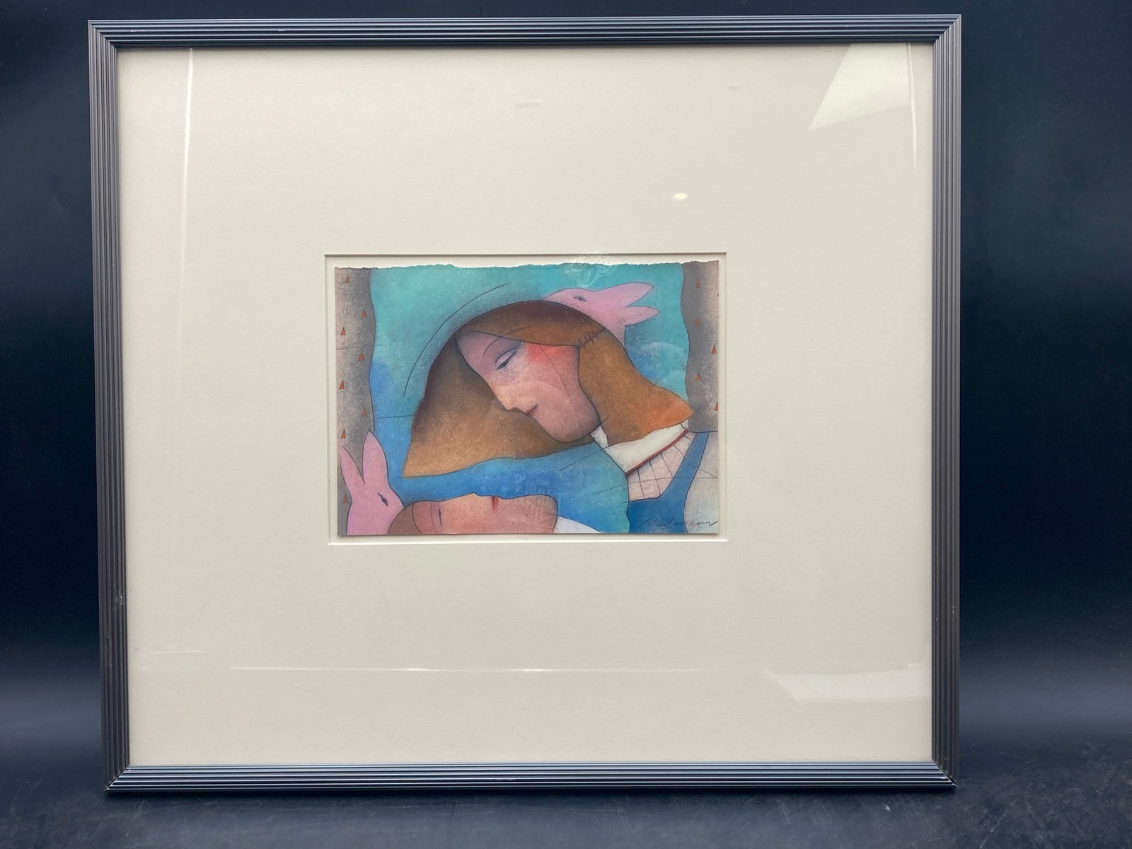Original Frank Rakoncay Signed Oil & Pastel Drawing W/ CoA, Framed
