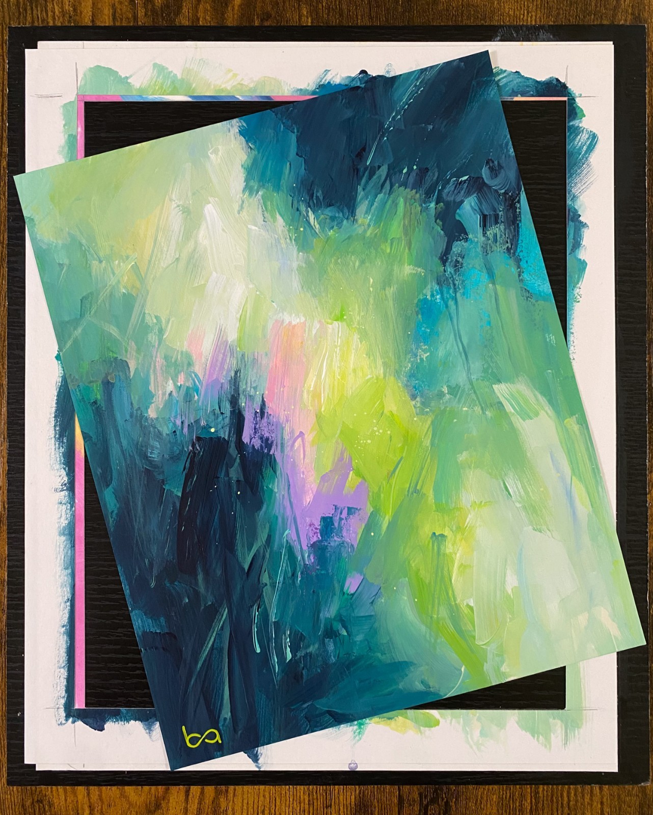 Original Abstract Painting 8×10″ Modern Acrylic Bold Color Palette Wall Decor