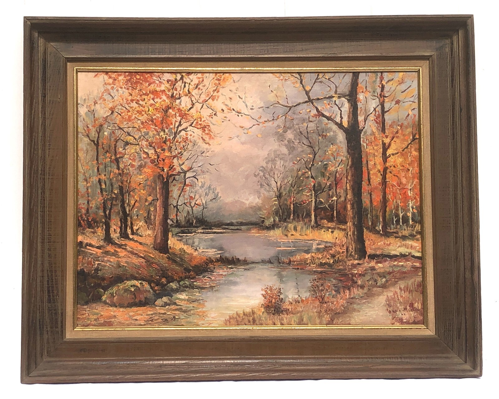 Original Oil painting INSPIRED by Robert Woods October Morn beautiful! framed