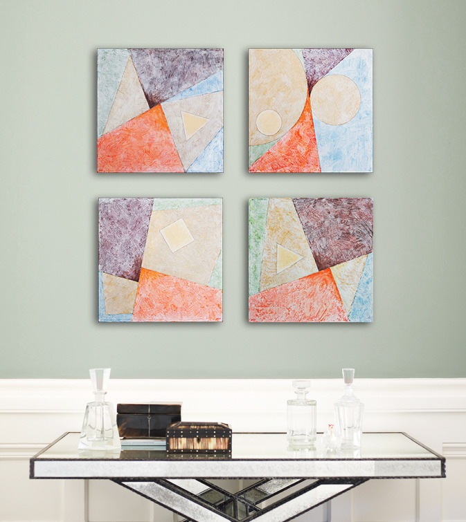 Suprematist Composition 4 With A Triangle Original Abstract Acrylic on Canvas