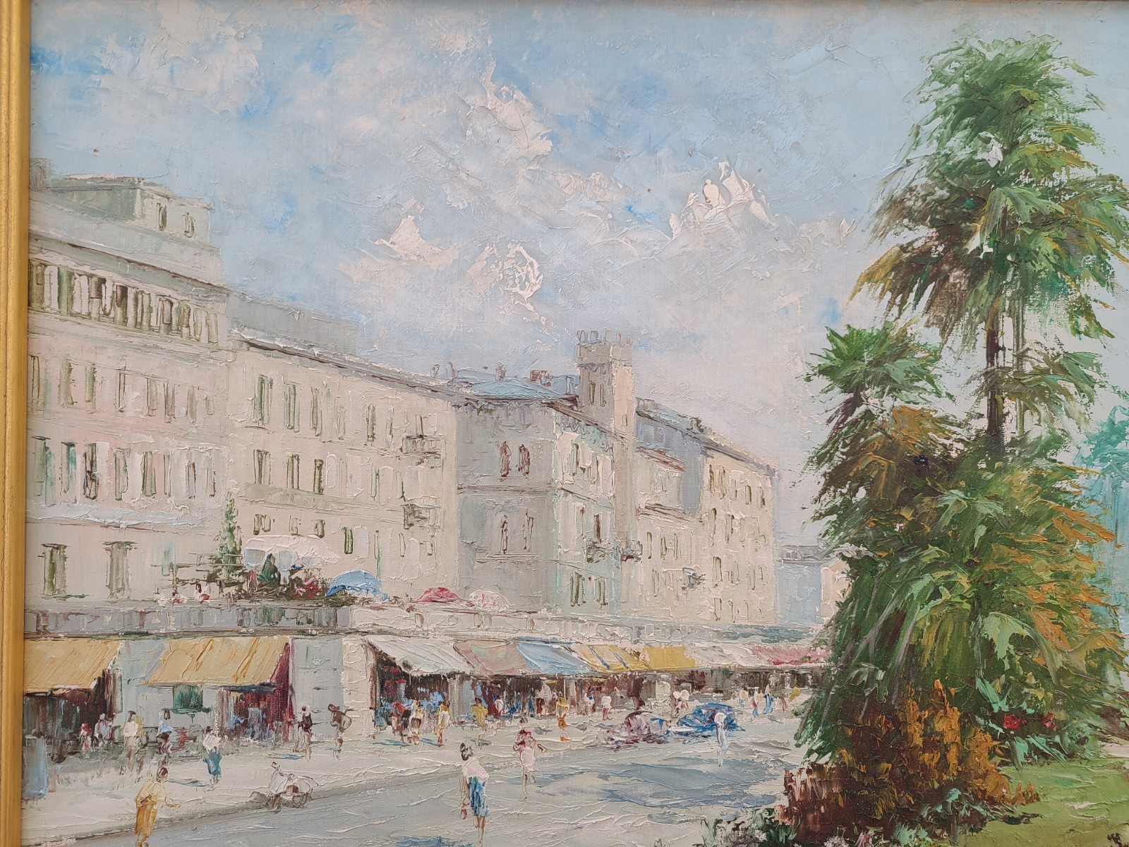 ANDRE GISSON original Oil Painting, Paris Street Scene,Park. One Of His Finest!