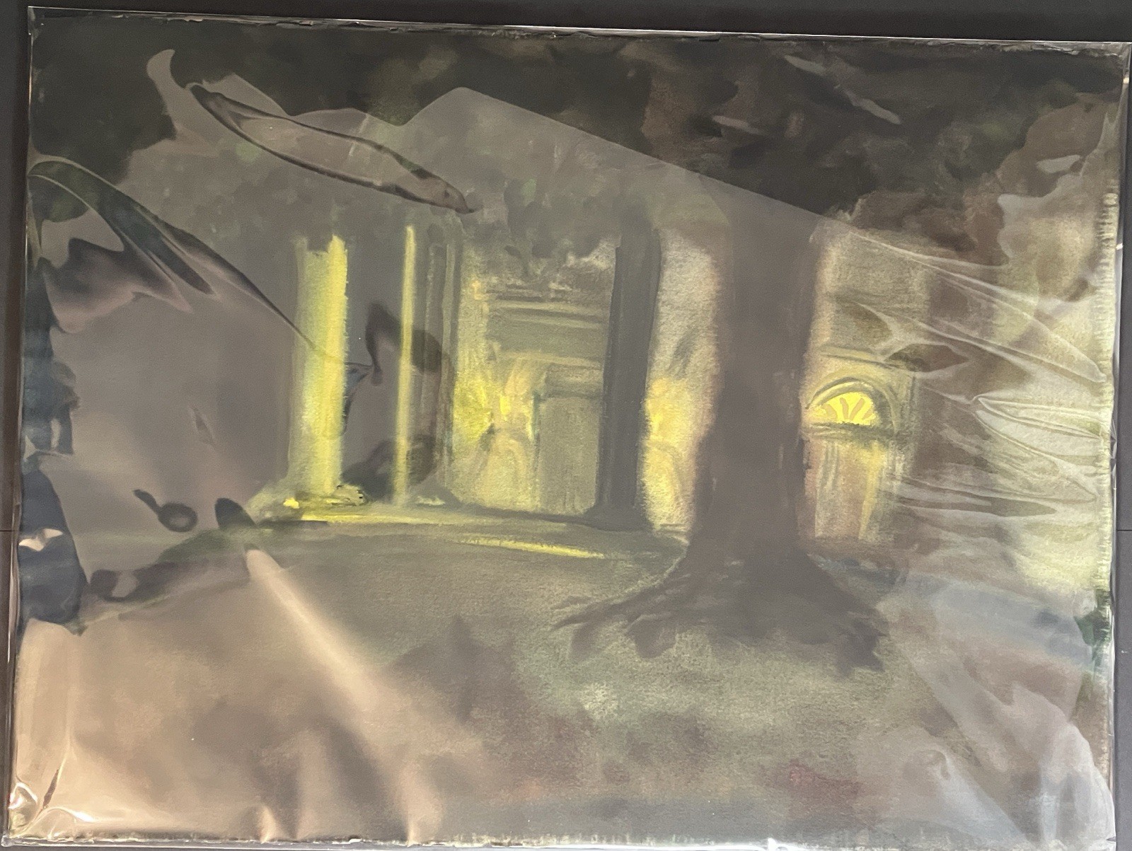 Liz Sipe Art “Luminescence” Original Watercolor Inspired Chapel Light at Night