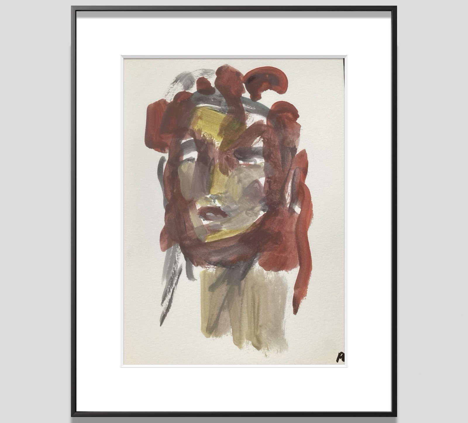 PDQ Artist Original Painting Figurative Person Face Abstract Acrylic 9×12 Paper