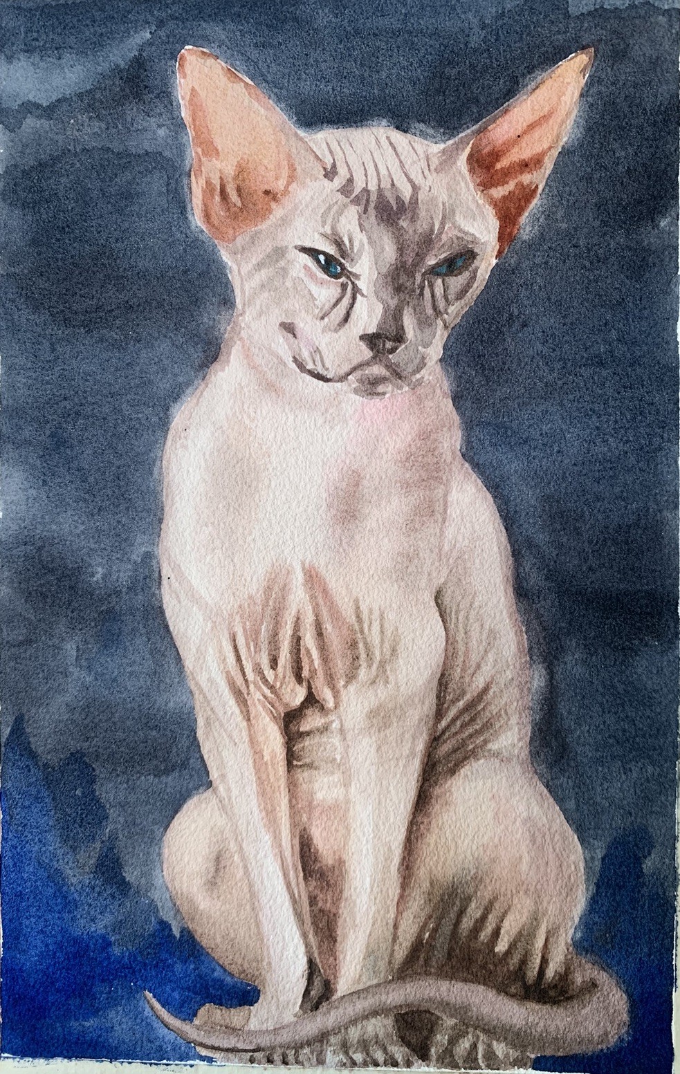 Custom pet portrait commission original watercolor painting sympathy gift art