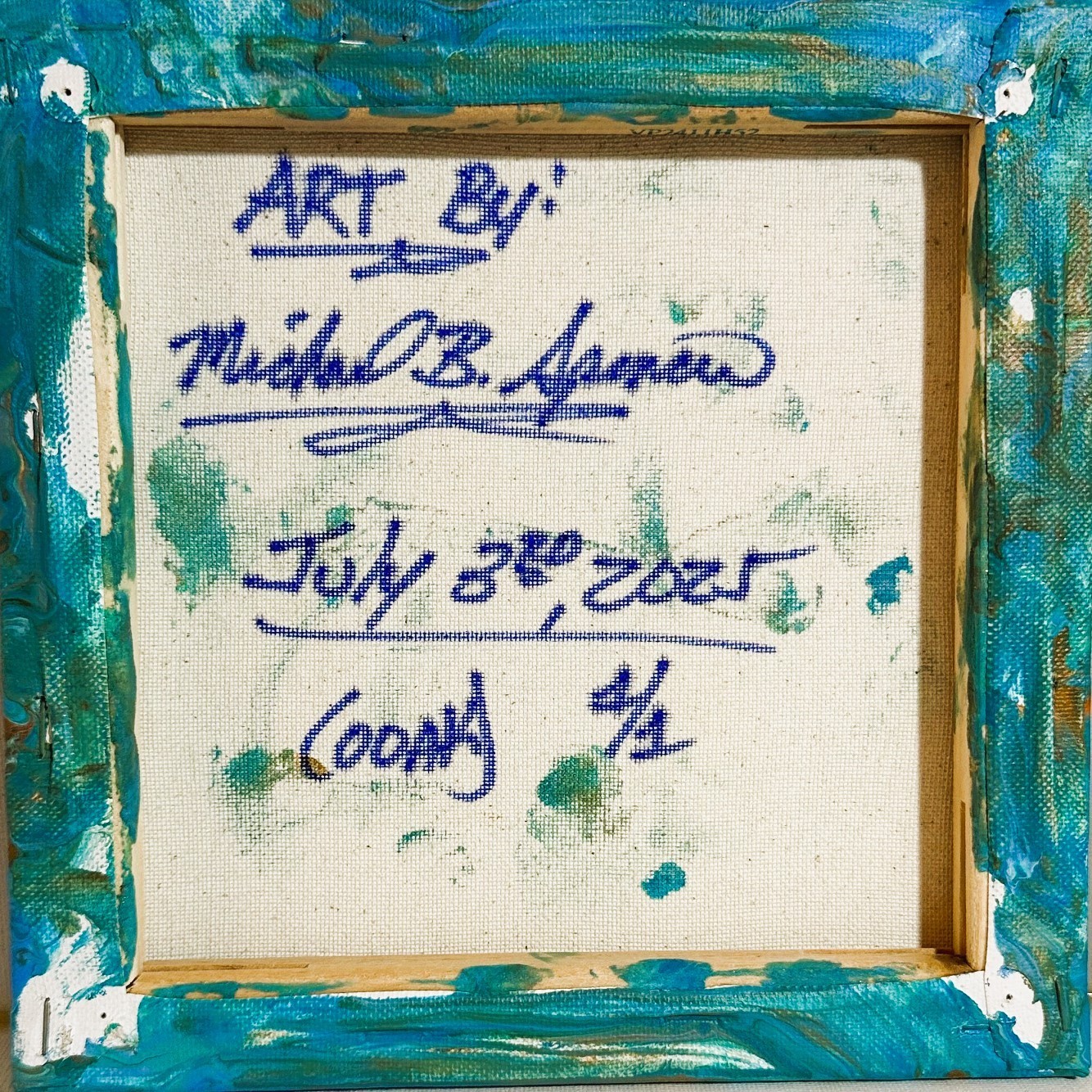 Original Acrylic 8″x8″ Canvas Art OOAK (One of a Kind) Auto, Date, Numbered 1/1